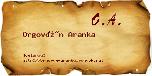 Orgován Aranka névjegykártya