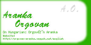 aranka orgovan business card